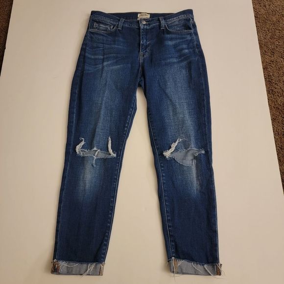 L'Agence 'Rachel High-Rise Diamond Destruct' Slim Jeans - Picture 9 of 13